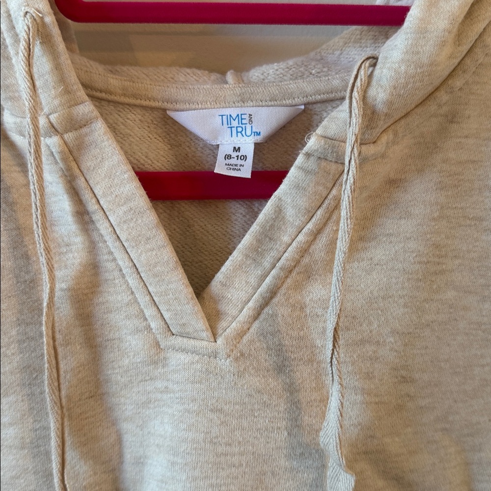 Time and Tru Light Tan Knit Hoodie - Picture 2 of 3